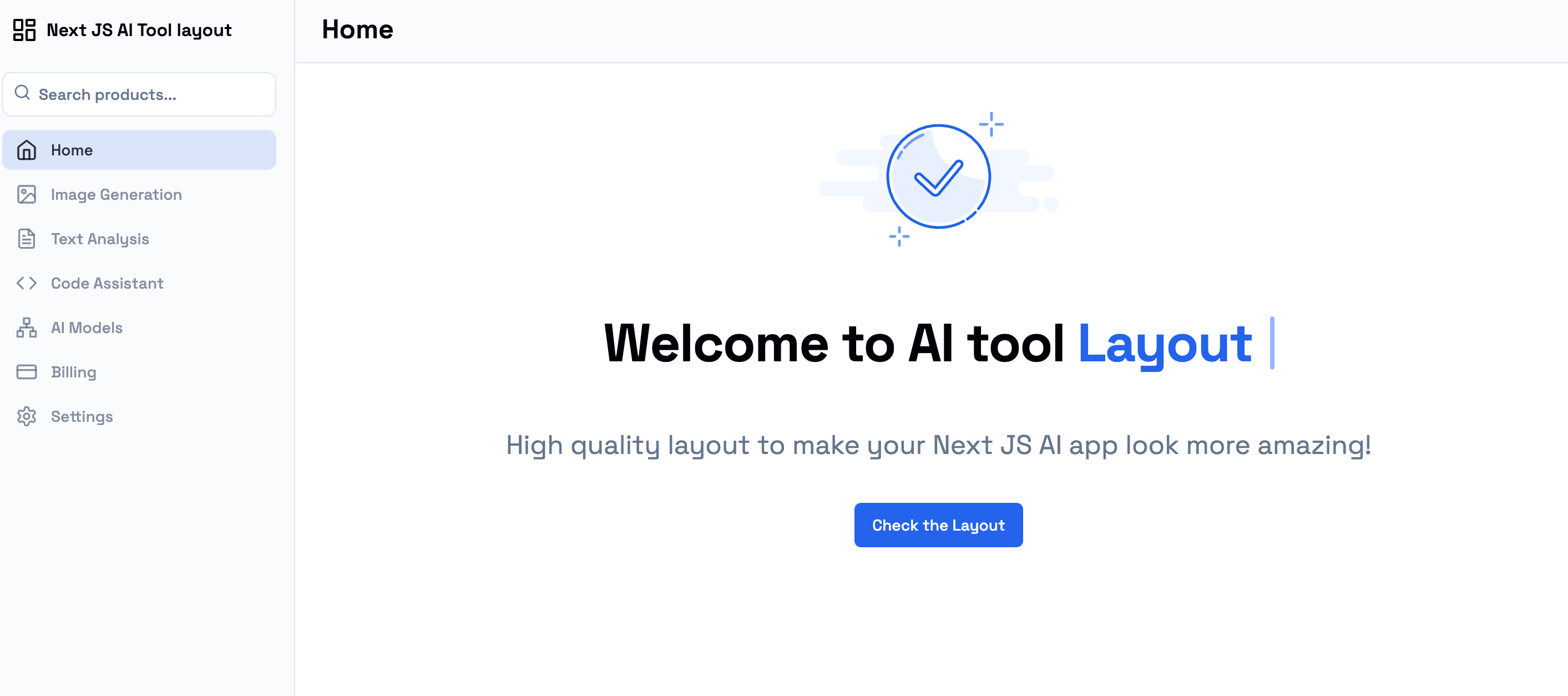 Next.js AI tool dashboard